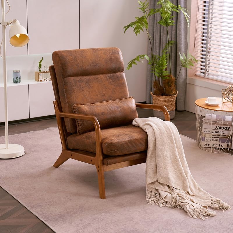 Miniatura 34 de Modern Accent Chairs for Living Room,Bronzing Cloth Comfy Reading Chair Leisure Armchairs with Pillow,Lounge Single Sofa Vanity Chair for Dark