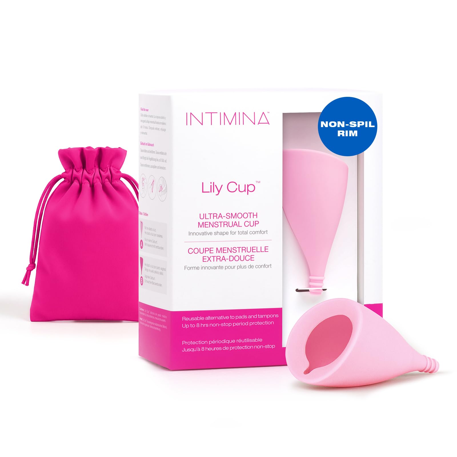 INTIMINA Lily Cup: Copa Menstrual Fina. Para Flujo Ligero o Medio. Una de las Mejores Copas Menstruales Que Puedes Usar Durante 8 Horas (A)