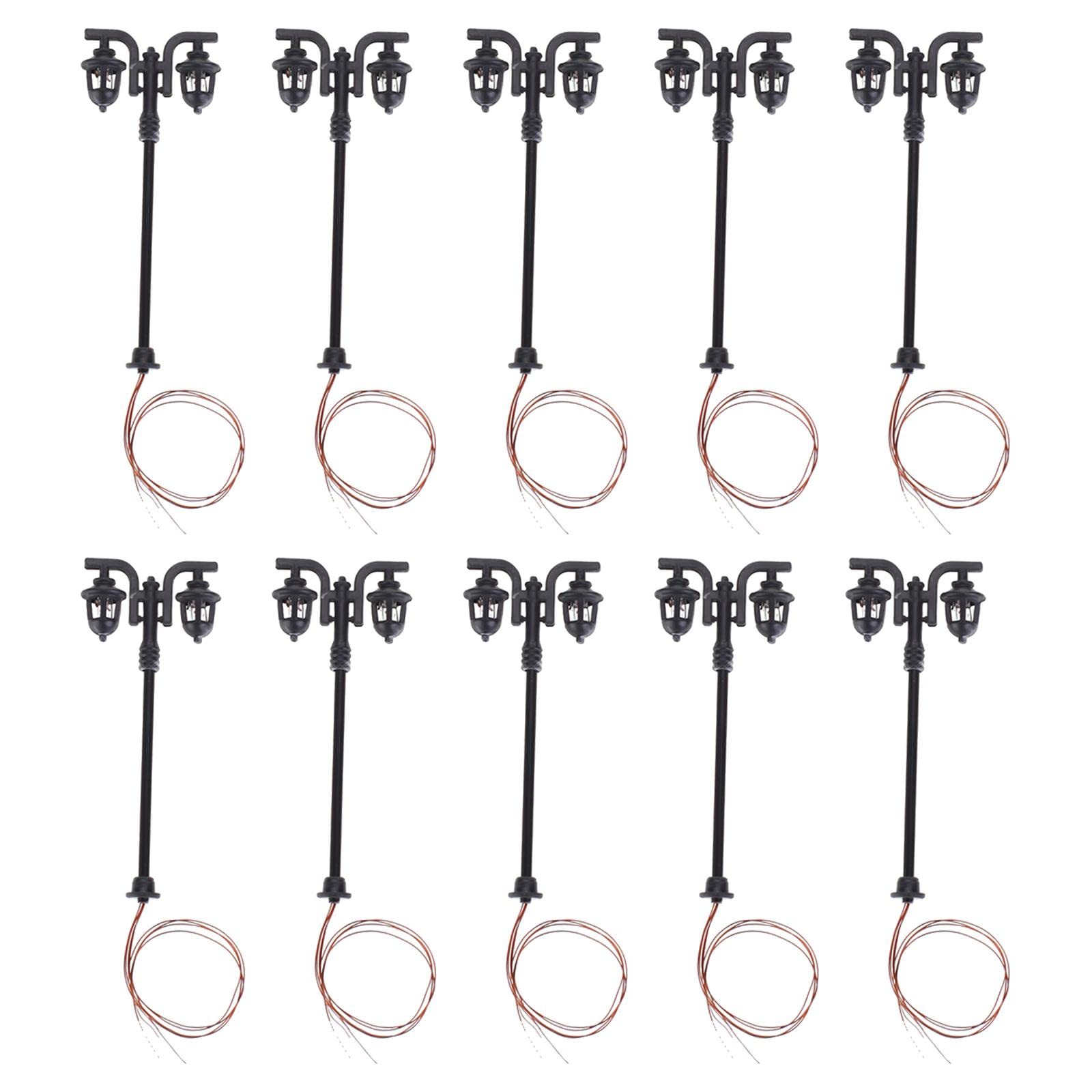 MYADDICTION 10x Model Railway Lamp Garden Street Light HO Scale DIY Projects Accessories Downward 0-image-31