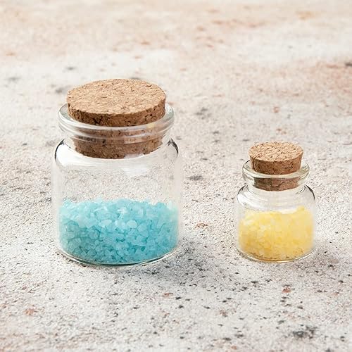 Miniatura 6 de Danmu Mini botellas de vidrio de 1.7 fl oz, mini botellas, frascos con tapones de corcho de madera, botellas de deseos, botellas de mensaje para