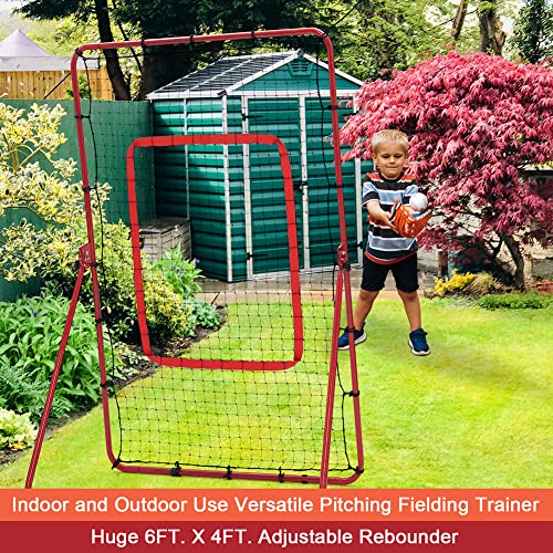 Luqvzxv Pitch Back Baseball Softball Rebounder Lacrosse Goal Adjustable Rebounder Net For Throwing And Pitching Practice Easy To Assemble Adjustable Angle Pitchback Trainer #TOP5