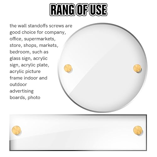 Vista 6 de Ferraycle 8 juegos de tornillos de separación de acero inoxidable para publicidad, montaje de metal para colgar marcos de fotos acrílicos