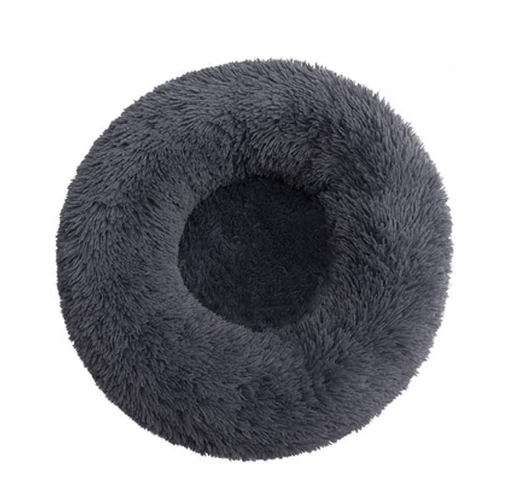 Katzensofa Lange Plüsch Super Weiche Haustier Bett Zwinger Hund Runde Katze Winter Warme Nest Welpen Kissen Matte Tragbare Liefert Für Hundekissen(Dark Gray,7 3/8)