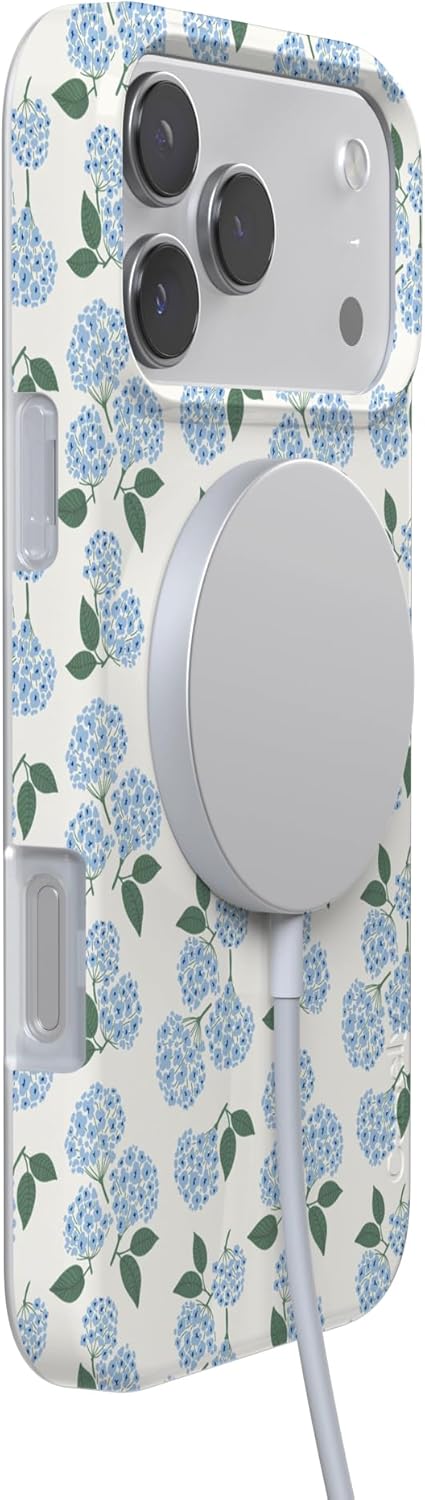 Casely iPhone 17 Pro Case | Nantucket Cottage | Blue Hydrangea | Compatible with MagSafe | Classic Ultra Slim Design