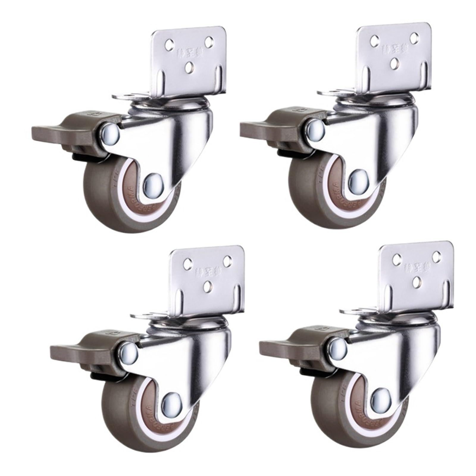 4pcs Furniture Casters Wheels Soft Rubber Swivel Caster Quite Roller For Trolley Baby Crib Bed Household Accessory(Orange,1.25 inch)