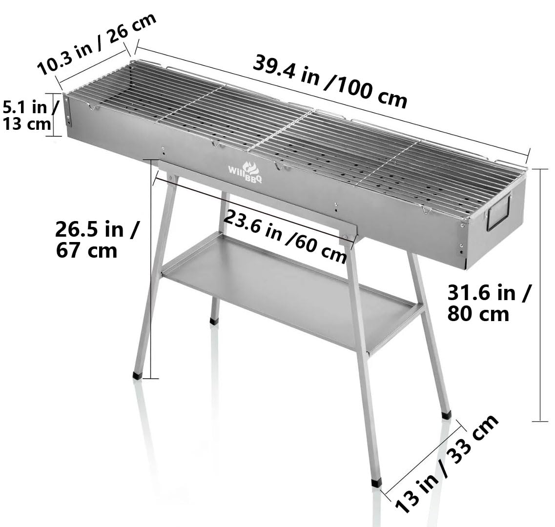 Portable Hibachi Charcoal Grill – Foldable BBQ For Camping, Backyard & Tailgating (Multiple Sizes)