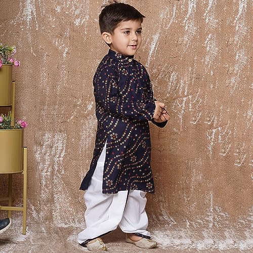 Image of AJ DEZINES Kids Ethnic Wear Pure Cotton Dhoti Kurta Set For Boys
