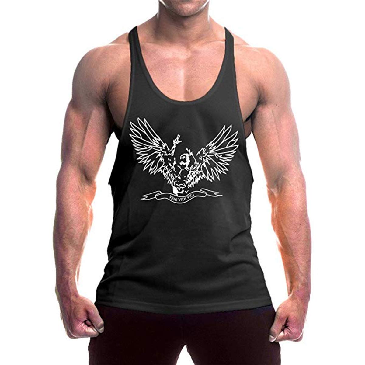 Cabeen Men's Gym Bodybuilding Workout Vest Muscle Fit Tank Top Stringers Train Wear