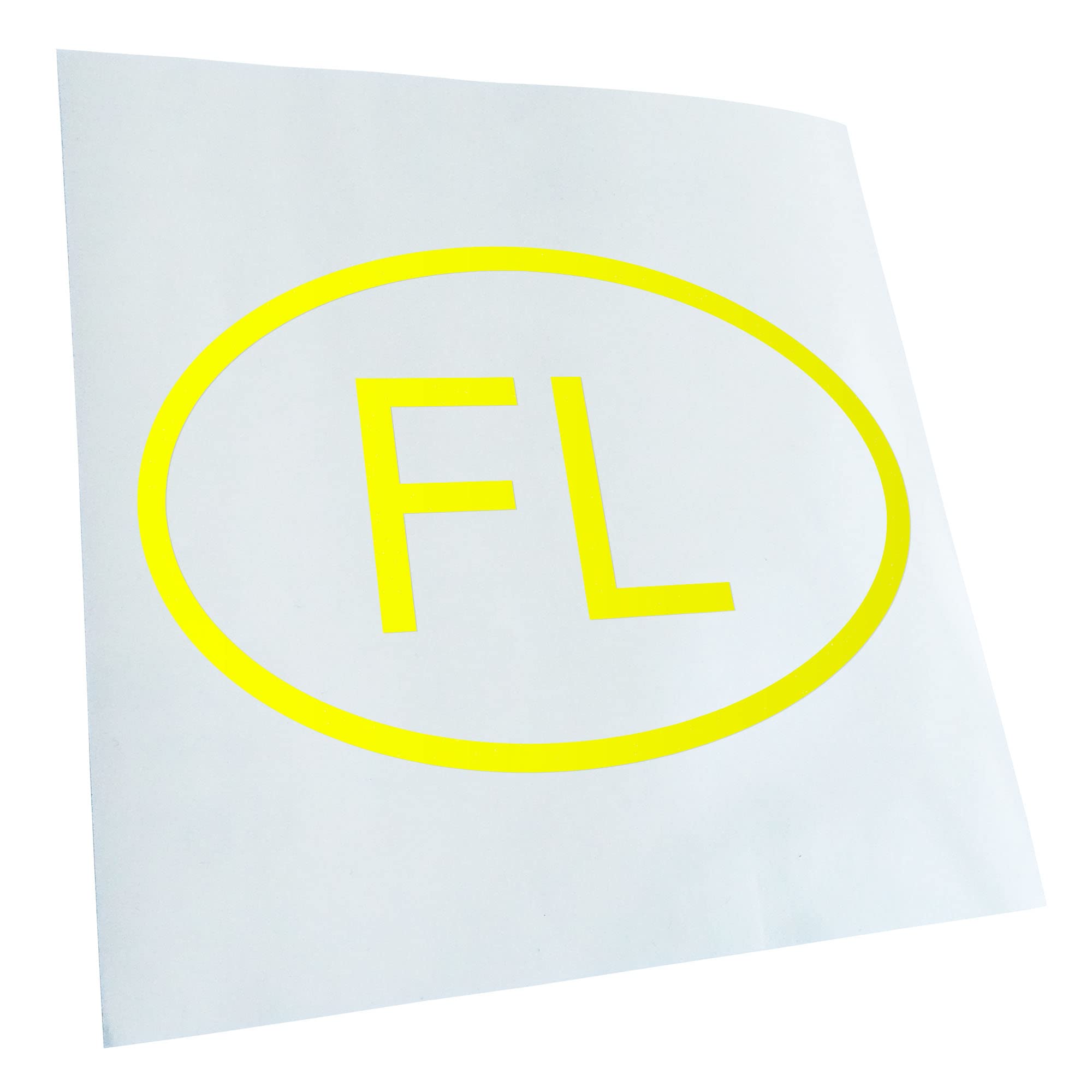 Kiwistar - Car Sticker - Neon Yellow - Liechtenstein FL in 15 Colours - Neon + Chrome! - Sticker for Car, Laptop, Bicycle, Truck, Motorcycle Multicoloured JDM
