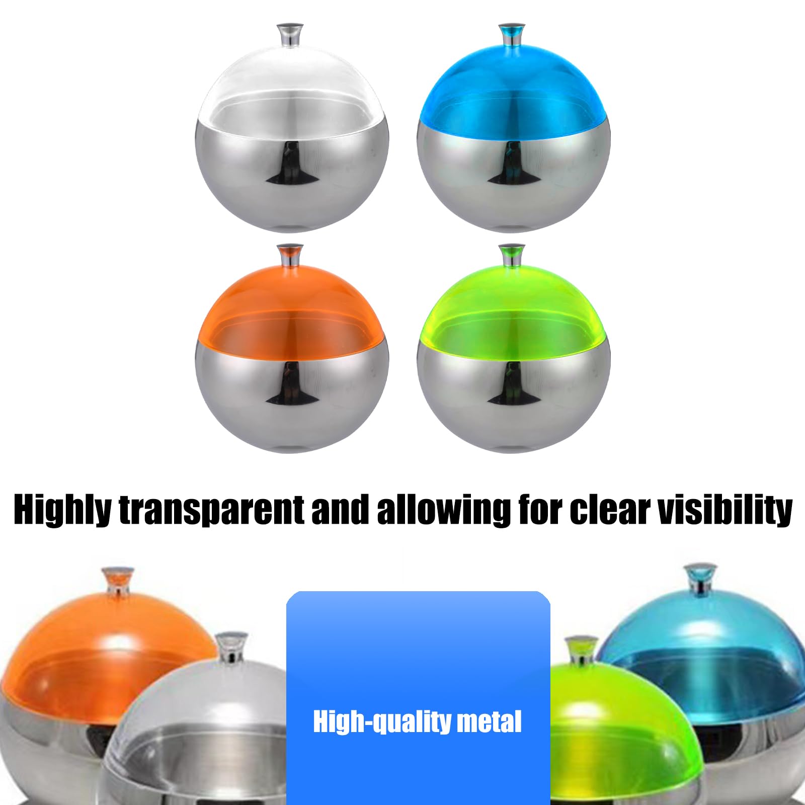 Secchiello per ghiaccio a forma di sfera in acciaio inox con coperchio a tenuta stagna ed ergonomico, per feste all'aperto e