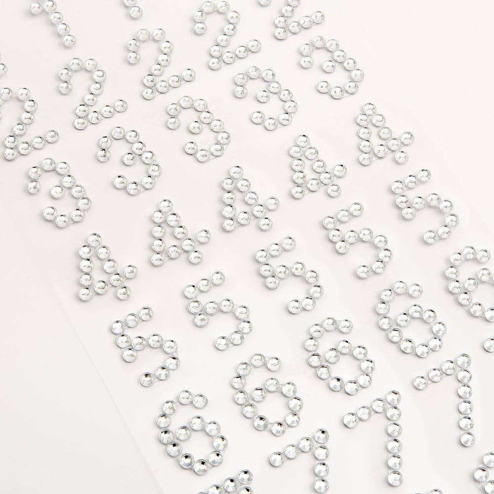 Diamante Number Stickers Self Adhesive 3D 0-9 Large 5cm - UK-700598