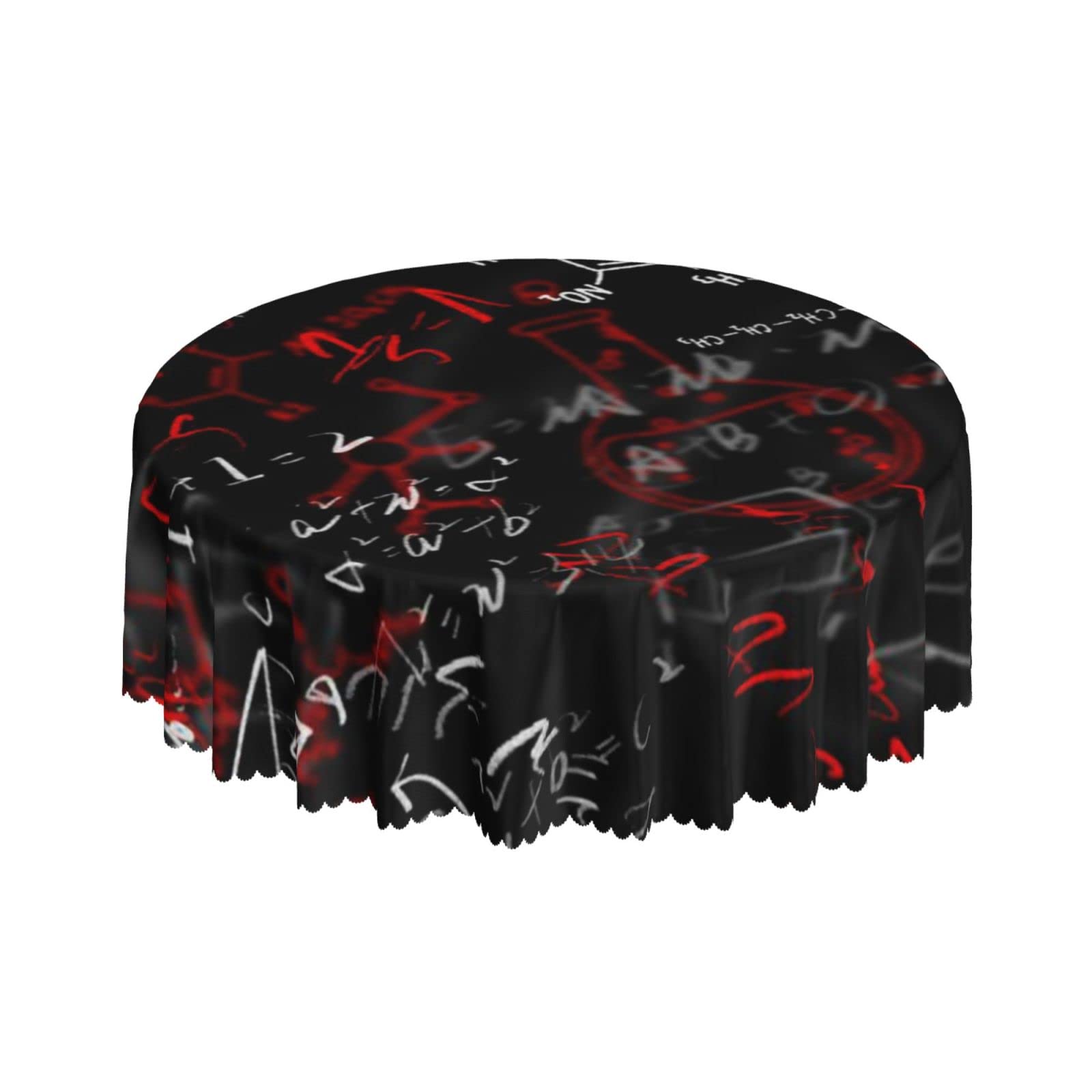 Lsjuee Chemistry Equation Formula Round Tablecloth 60 Inch Printed Washable Tablecloth for Dining Party Holiday Fall Home Decorative