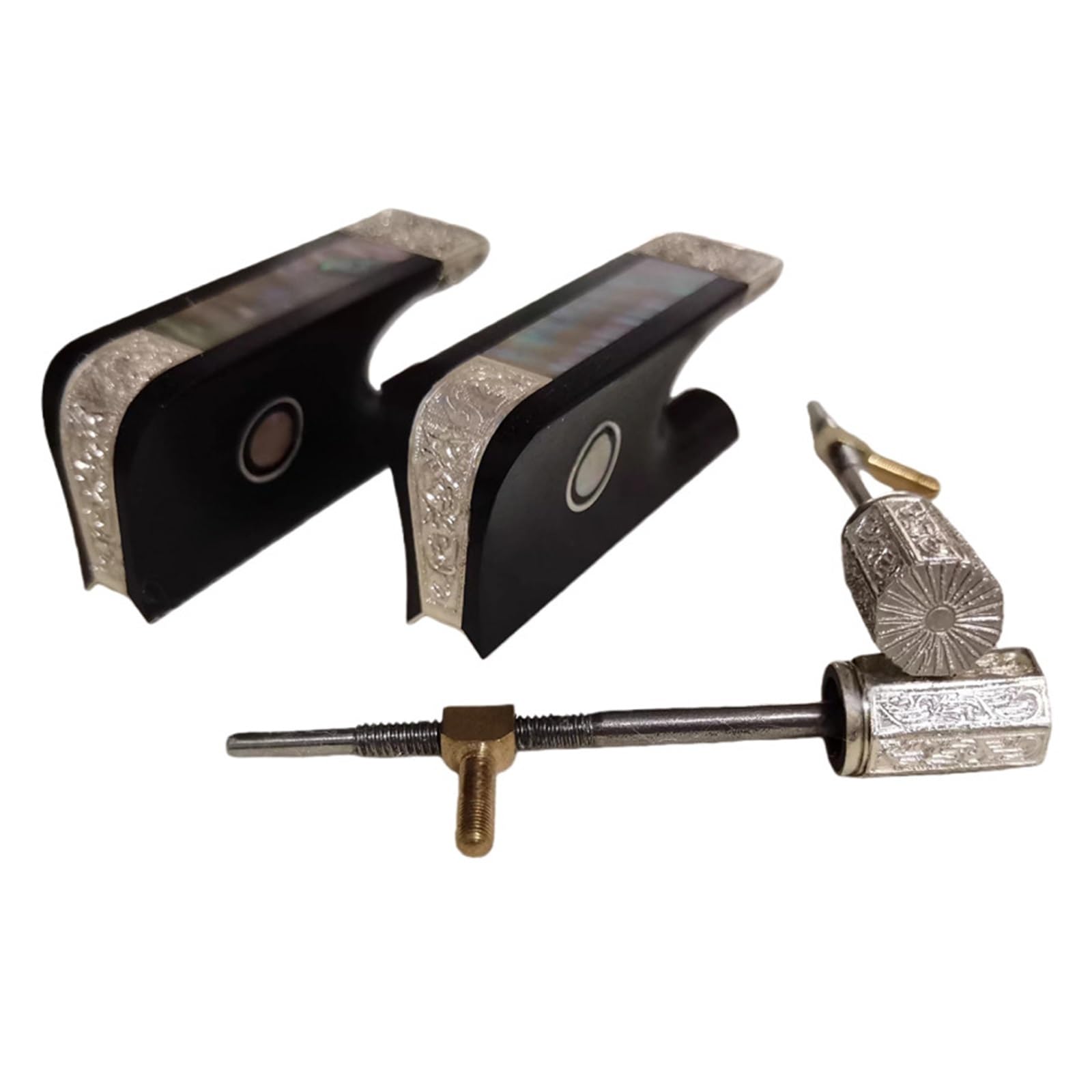 Ebenholz Silber Violine Bratschenstimmen 4/4 | Silberne geschnitzte Ebenholzteile passen for 4/4 Violinen und Bratschen