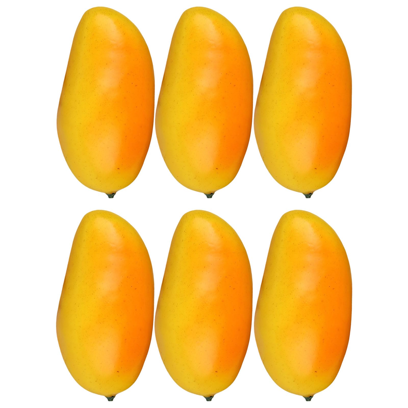 Tkidplw 6Pcs Mangoes Decors Set Artificial Fruit Realistic Mangos Replicas for Culinary Display and Interior Designs Accent Artificial Mangoes