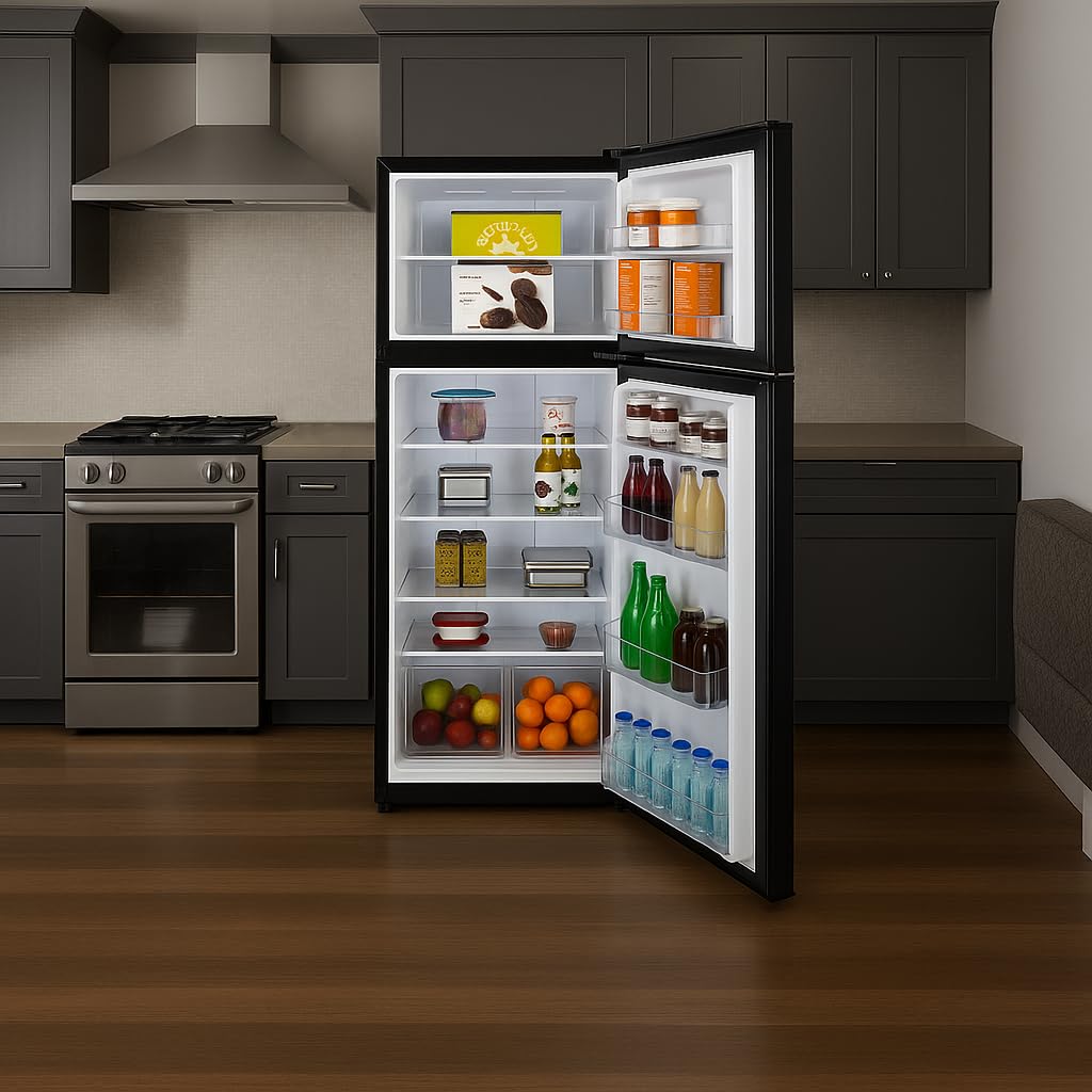 Summit 24" Refrigerator, Refrigerator - Freezer, Energy Star, Black - Ff1087b on Fridge.com - View 6