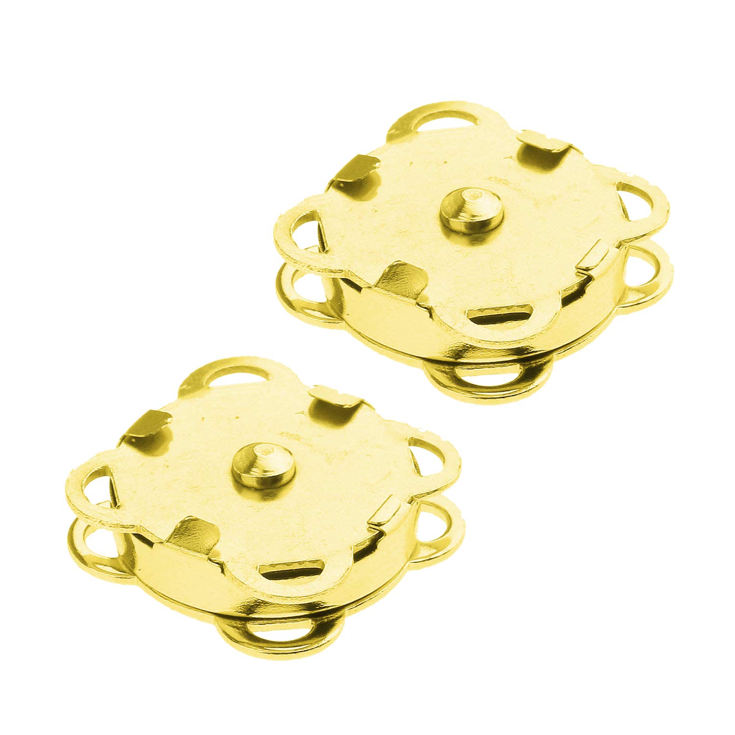 Cierres magnéticos de metal, accesorio de costura para ropa de bricolaje, manualidades, bolsos, abrigos de cuero, chaquetas y bolsos (18 mm, plata, 2 piezas) [Oro (18 mm) 50]