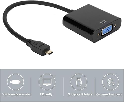 Miniatura 9 de Archuu - Convertidor de vídeo micro HDMI a VGA (1080 p, para Raspberry Pi 4B, con función de fuente de alimentación (micro HDMI a VGA)