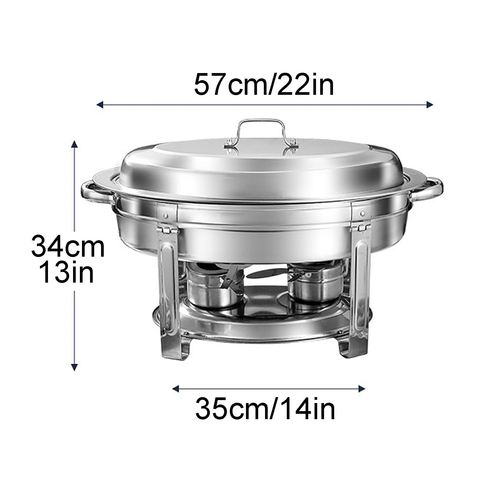 FQWYNMZ Chafing Dish Set, Scaldavivande Chafing Dish, Scaldavivande Elettrico Professionale in Acciaio Inox Buffet, Teglie per Alimenti e Contenitori per Combustibile, Kit Scaldavivande da 5,5 L