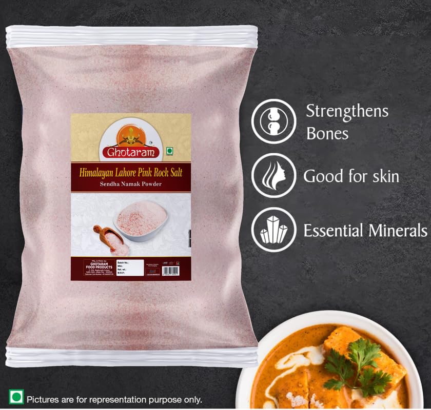 Ghotaram Organic Lahori Sendha Sindhav Saindhava Sandha Namak Lavana, Additive-Free, Gourmet Grade, Signature Quality, Rock Salt for Everyday Cooking, Vrat Upwaas Ka Namak-200GM*1Pack image 5