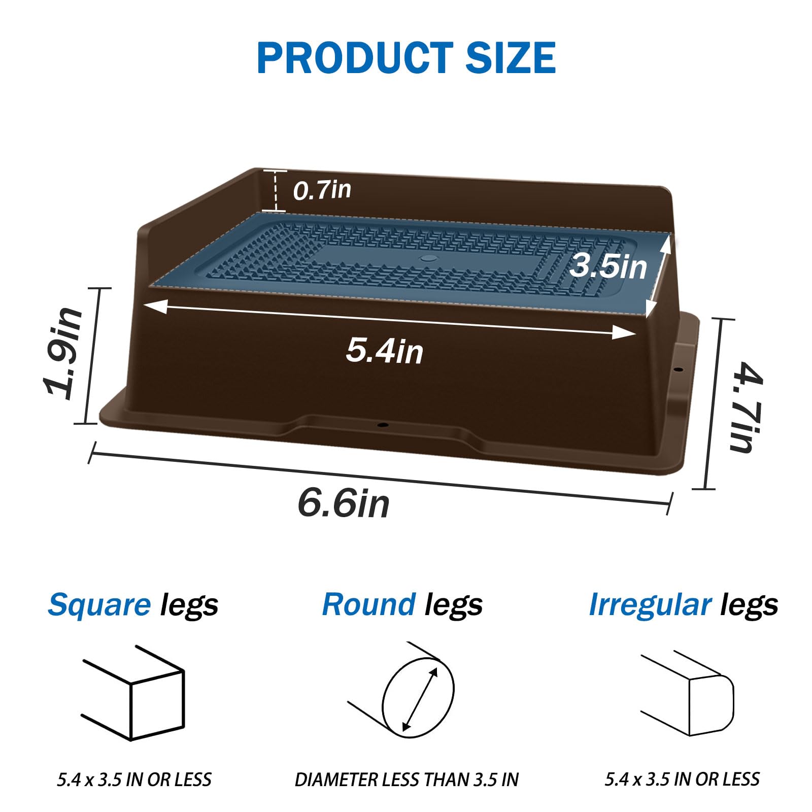 ANNKUT Bed Risers 2 Inch Heavy Duty,Oversized Couch Risers, Extra Wide Furniture Risers for Sofa Table Desk Headboard Chair Lifting,Rectangle Risering Blocks Support 6000 lbs(4 Pack Brown)