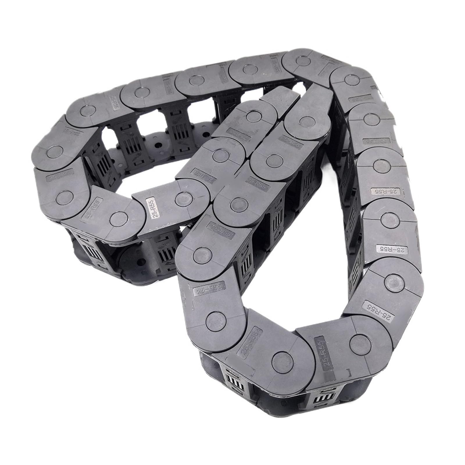 Cadena portacables Cable de cadena de arrastre, soporte de Cable de transmisión con conectores de extremos for maquina enrutadora CNC, 1 metro, 25x50mm(R100)