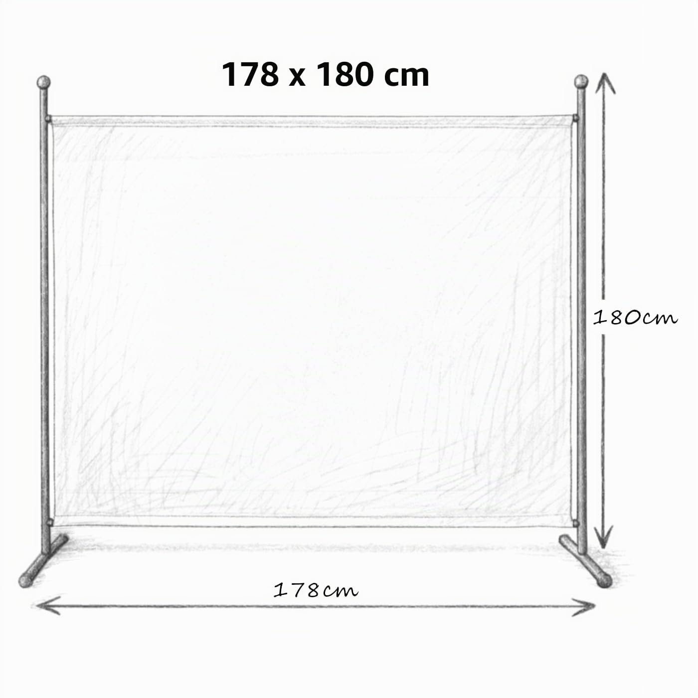 QUICK STAR Paravento da Giardino 180 x 178 cm Divisorio in Tessuto Balcone Protezione della Privacy Bianco