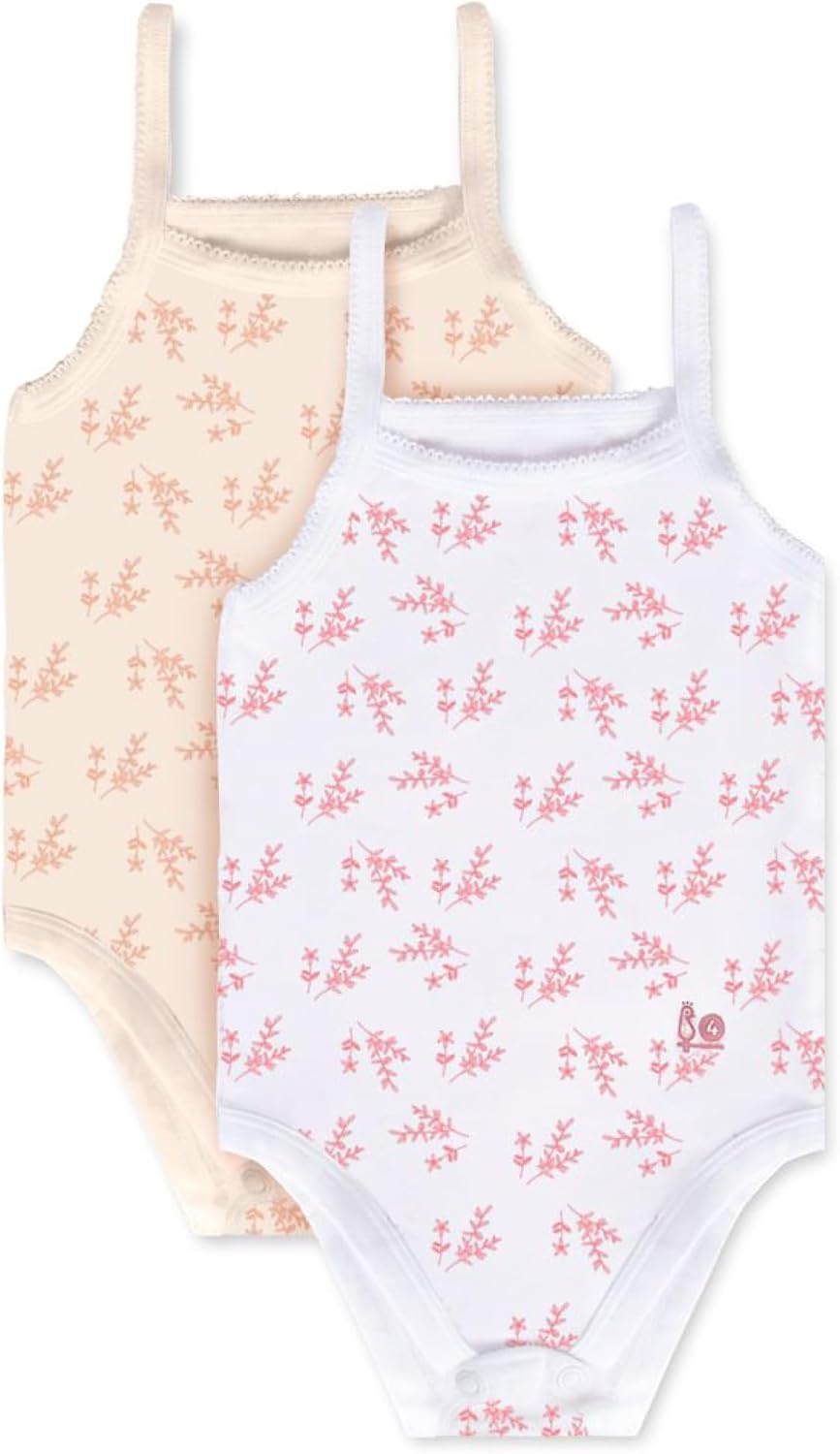 Feathers Leafy Style Tank Top Bodysuits Baby Girl Undershirts – Super Soft One-Piece for Toddler (2 Pack) - Image 7