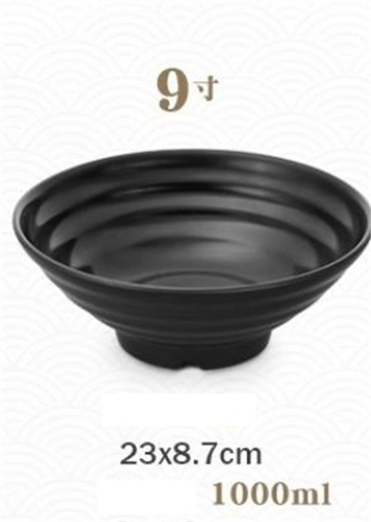 Japanese Black Pottery Ramen Bowl Set