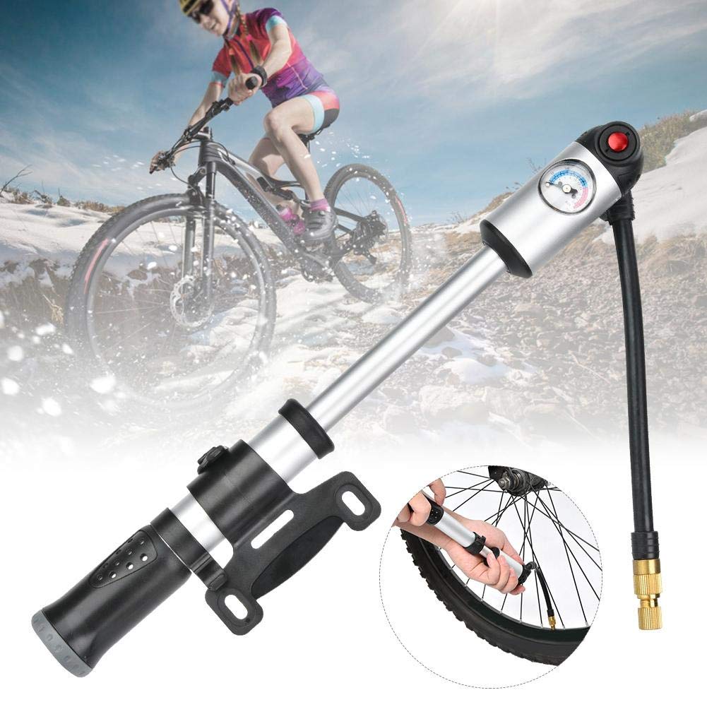 Duokon Pompa per Pneumatici per Bici, Pompa d'Aria Portatile in Lega di Alluminio per Bici 300 psi di Pressione per Schrader/Presta