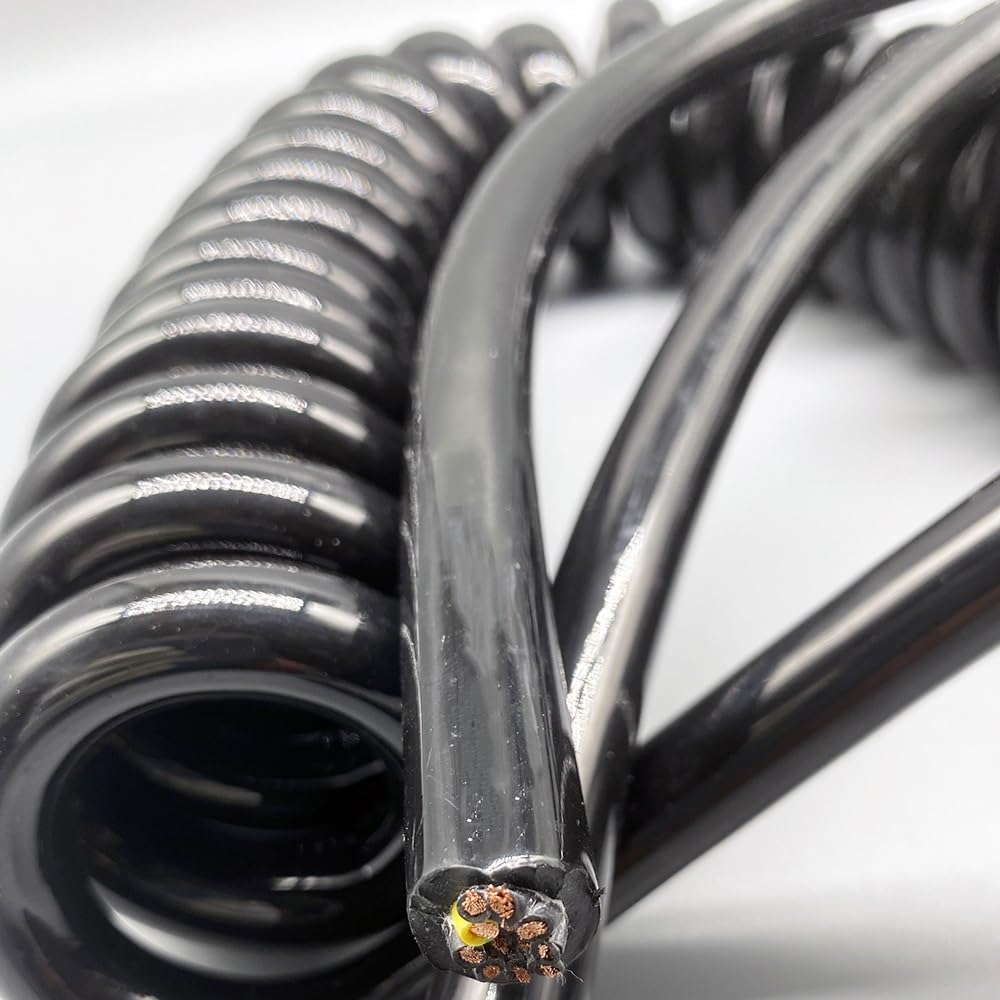Przewód elektryczny, kabel spiralny teleskopowy, Przewód sprężynowy 12-żyłowy, kwadratowy, 1,5 mm, teleskopowy, PU, ​​mechaniczny, elektryczny, połączeniowy