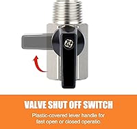 Vista 6 de GASHER 6 piezas de válvula de bola de latón mini de 1/4 pulgada, interruptor de apagado, rosca NPT de 1/4 pulgada macho x hembra para tubo de ajuste