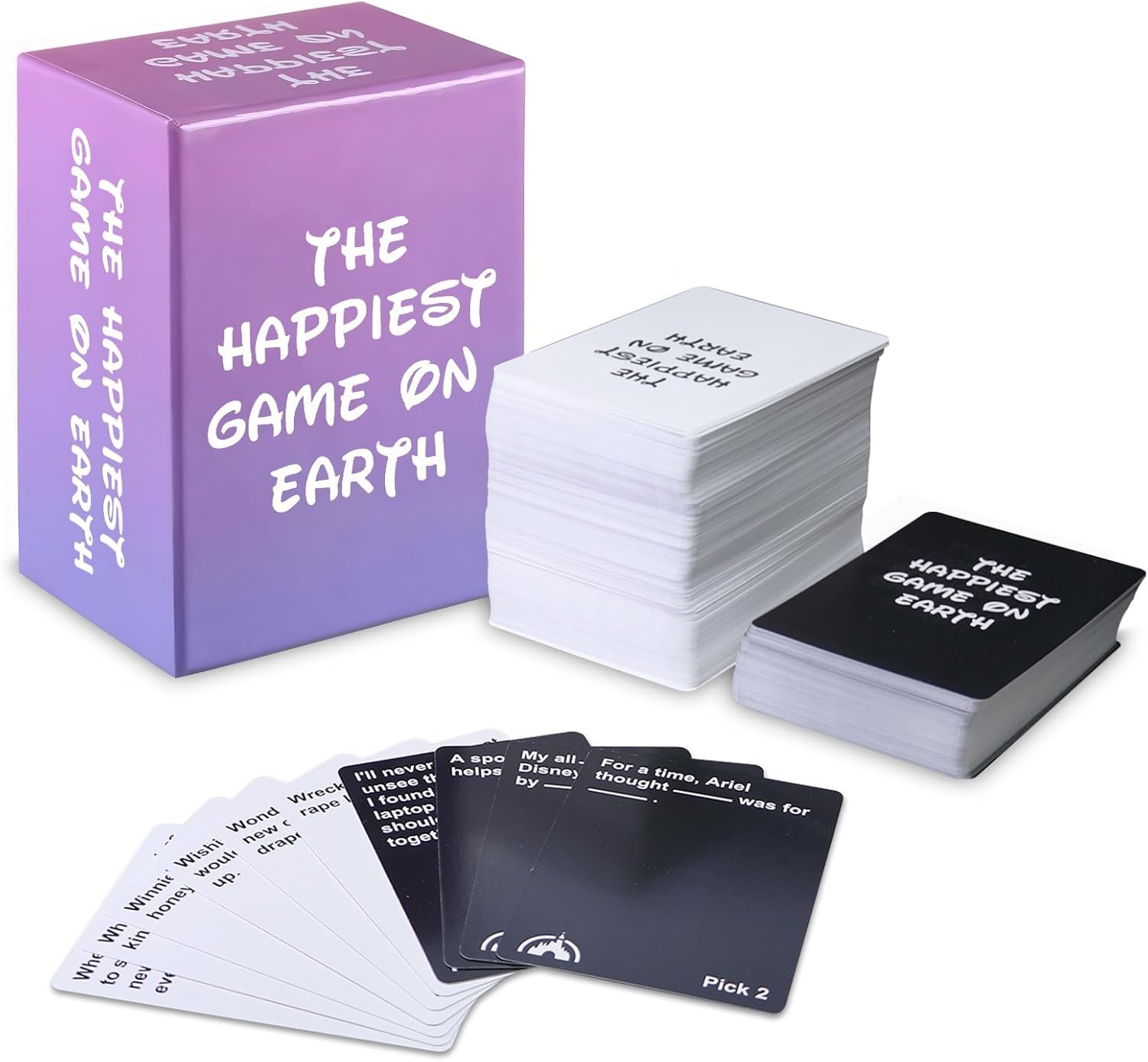 KENDINHF The Happiest Game On Earth Card Game for Families and Friends Board Game Super Fun Adult for Birthday Parties and Christmas Parties Gifts 300 Cards, 3-20 Players, Ages 17+