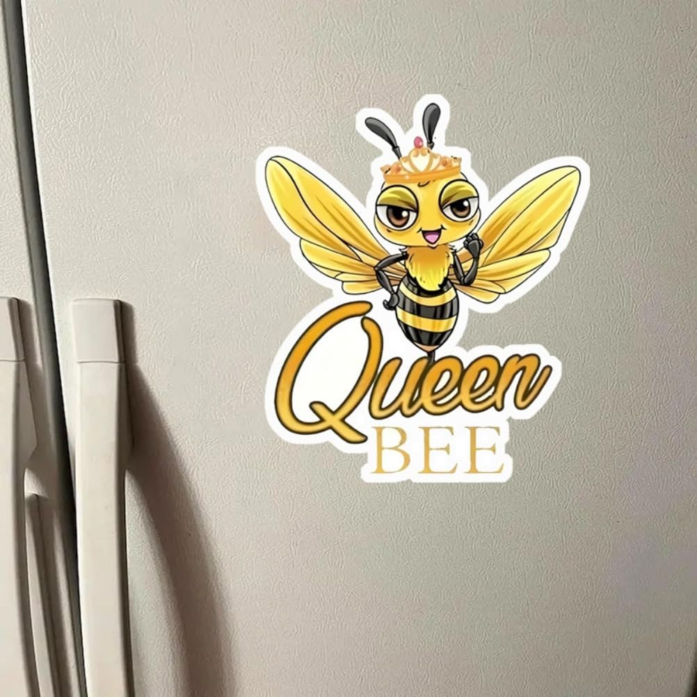 2pcs Cute Queen-Bee Cartoon Stickers, 4.33"x5.12", Scratch Blocking Self-Adhesive Waterproof Decal, Used for Car, Wall, Laptop, Motorcycle, Van, RV, Window |#AZ237 image 5