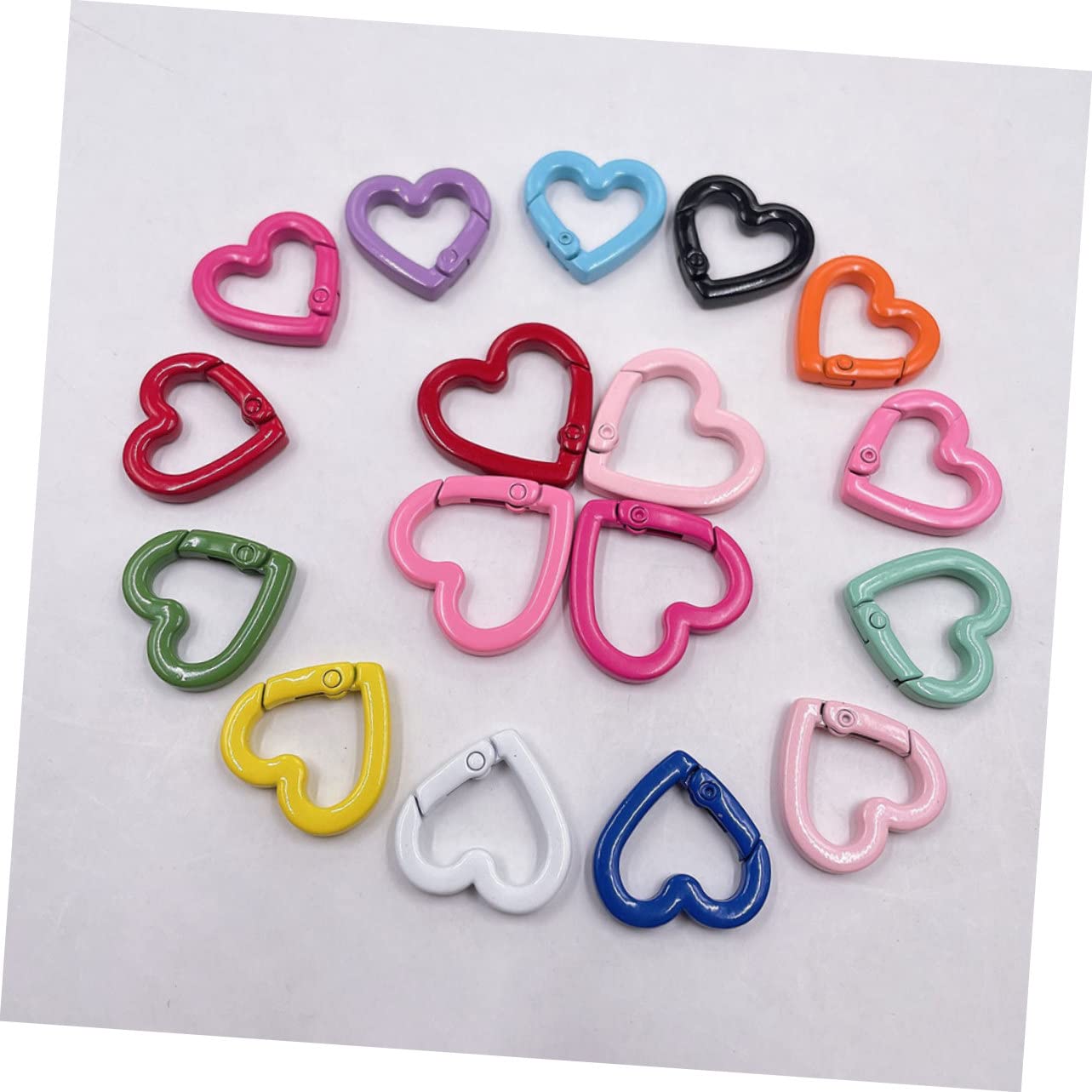 Operitacx 60pezzi Ganci Moschettone Per Portachiavi Clip Molla Colorate Per Fai Da Te Accessori Per Gioielli e Chiusura Facile e Resistente Design Elegante e Pratico