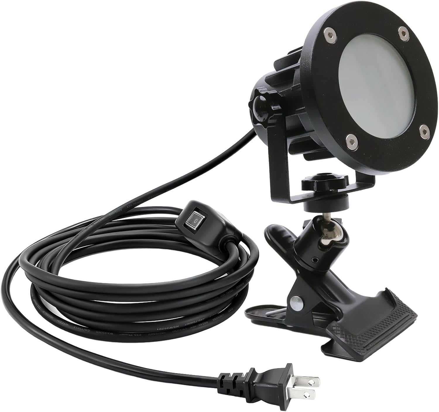 Clip Floodlight 15W LED Work Light IP65 Waterproof 150W Equivalent 11.5ft 3.5m Cord with Plug Lights for Workshop Garage, Construction Site Applicable to Various environments (15W Warm White)