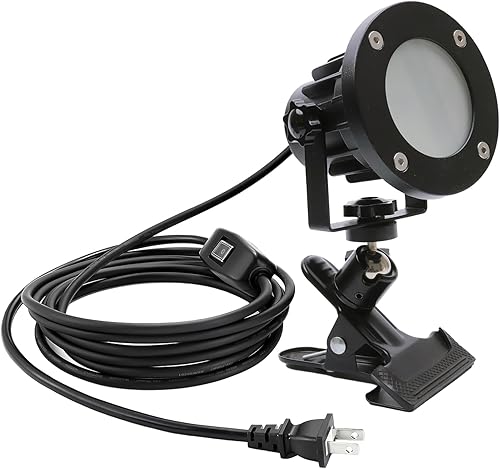Proyector de clip de 15 W, luz de trabajo LED IP65, resistente al agua, equivalente a 150 W, cable de 11.5 pies de 11.5 ft con enchufe para garaje