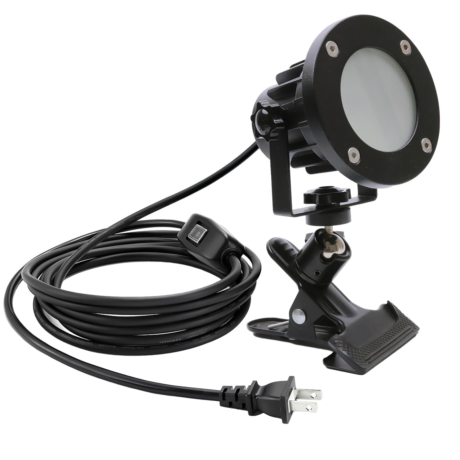 Clip Floodlight 15W LED Work Light IP65 Waterproof 150W Equivalent 11.5ft 3.5m Cord with Plug Lights for Workshop Garage, Construction Site Applicable