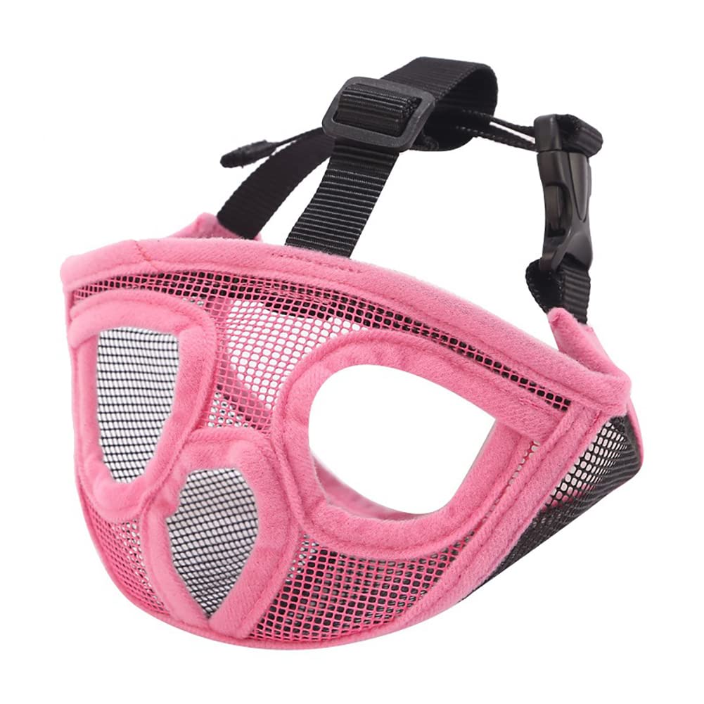 Short Snout Dog Muzzle Adjustable Mesh Bulldog Muzzle Breathable Dog Mouth Cover English French Bulldog Pekingese Shih Tzu Pug for Biting Barking Chewing Training Small Medium Large Dogs - Image 2