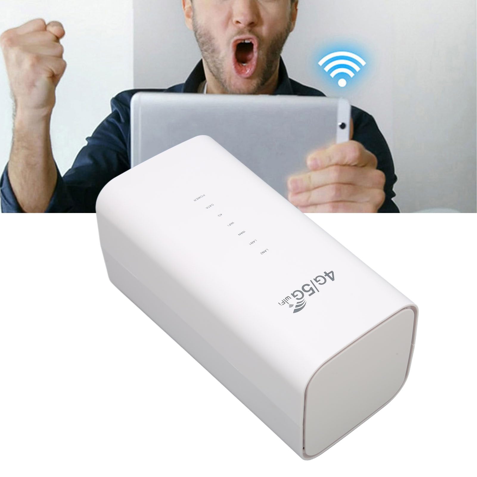 Router 4G LTE, WiFi Unlocked Router Modemu 4G LTE z Gniazdem Karty SIM, 4 Antenami i do 32 Użytkowników Bezprzewodowy Router WiFi do Podróży Wycieczka na Wakacje Wypożyczalnie (Wtyczka UE)