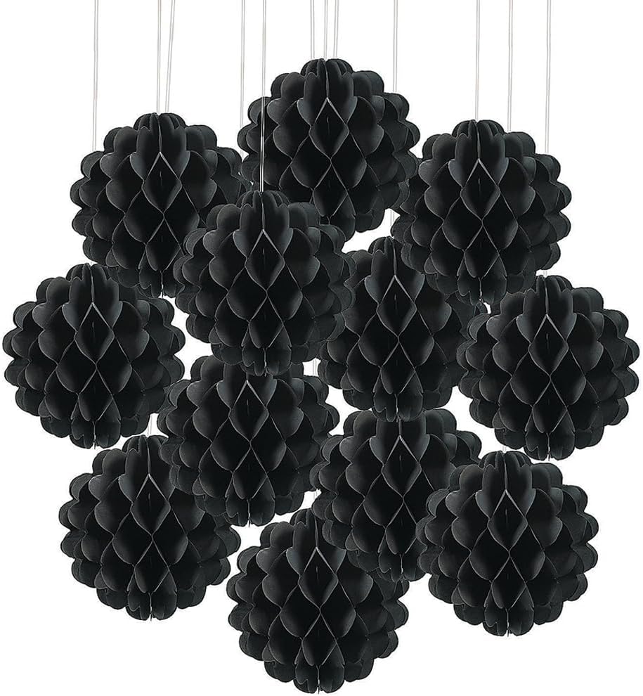 Fun Express - Green 8" Tissue Balls - Party Decor - Hanging Decor - Tissue - 12 Pieces