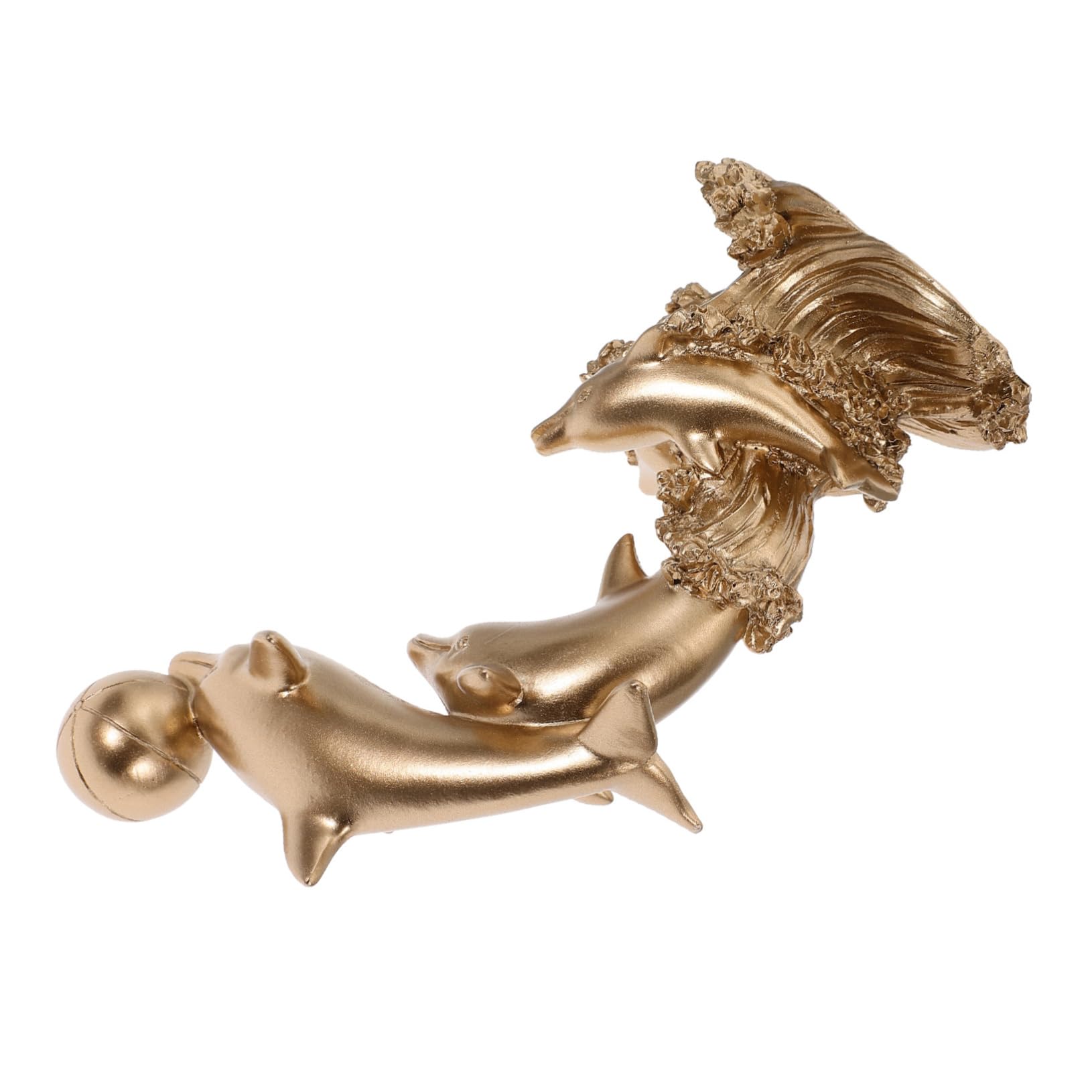 Amazon.co.jp: Toddmomy イルカの飾り 金のイルカの置物 泳ぐ2頭の