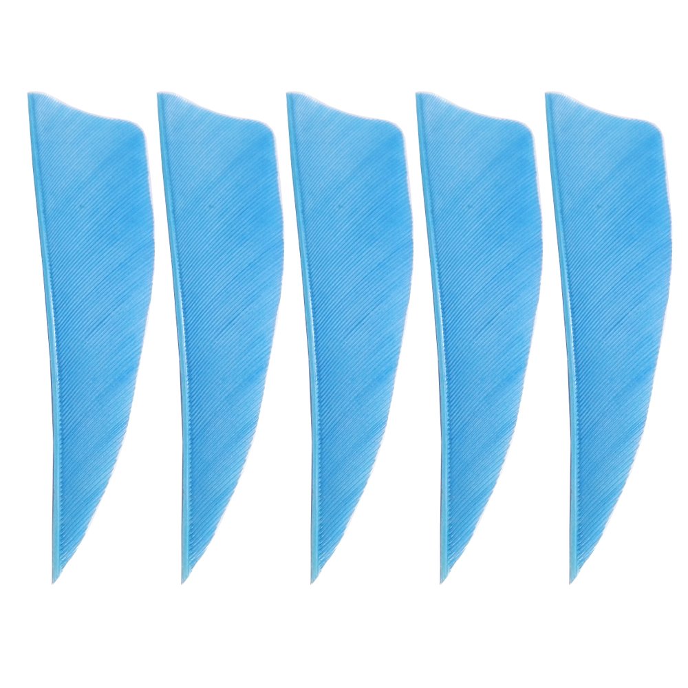 SHARROW 50PCS Archery Arrows Feather 3 Inch 4 Inch 5 Inch Archery Fletchings Real Natural Shield Feathers for Hunting Shooting DIY Archery Arrow Training Outdoors (Light blue, 3 inch)