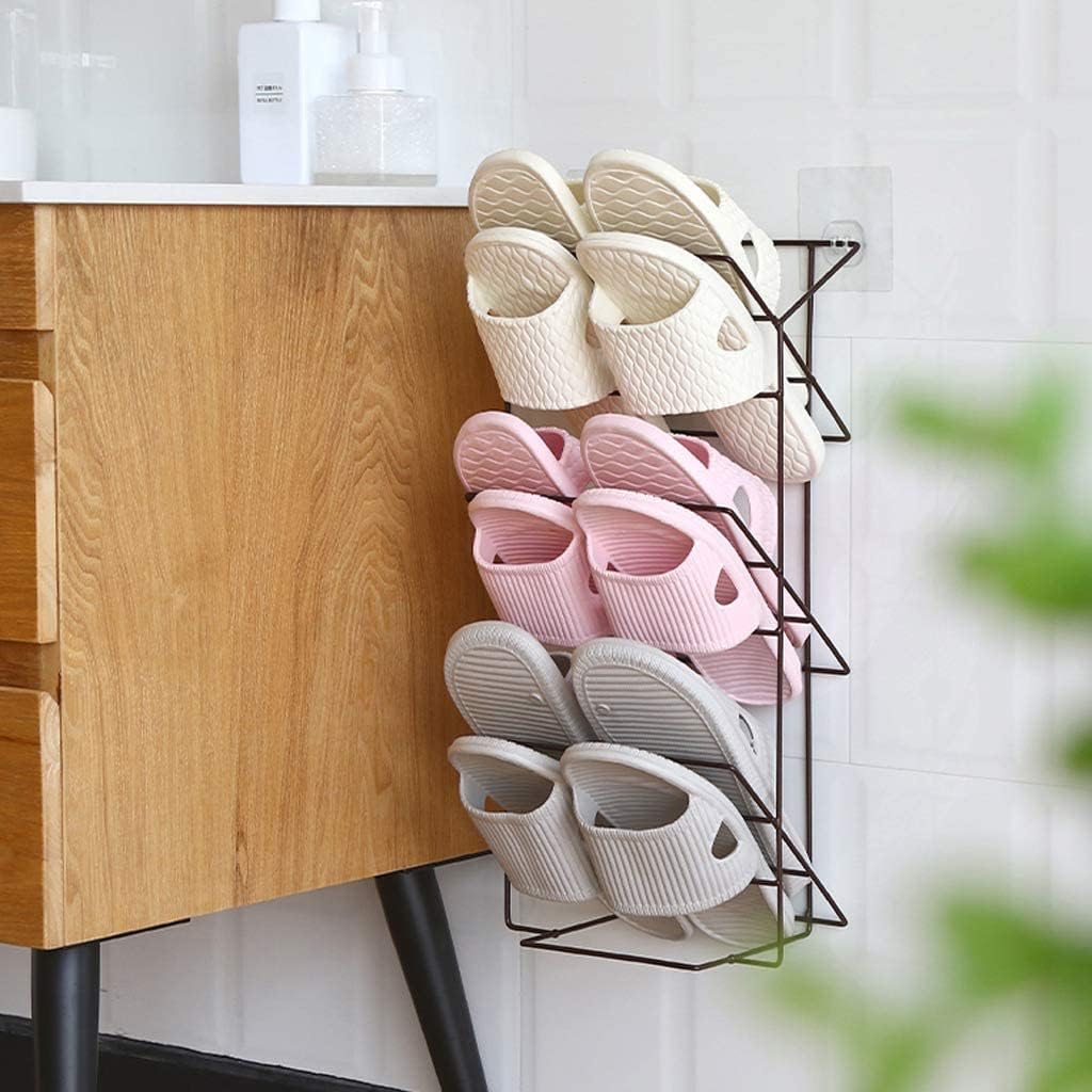 Shoe Shelf Iron Shoe Racks 3-Tier Wall-Mounted Shoe Storage Rack Household Bathroom Hanging Slippers Shelf Holder Assembly