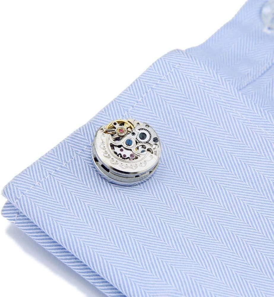 Trjgtas Gemelli da Uomo Polsini Stile Elegante Polsini da Smoking, Gemelli Movimento Meccanico Gemelli (Colore : A) (BA)