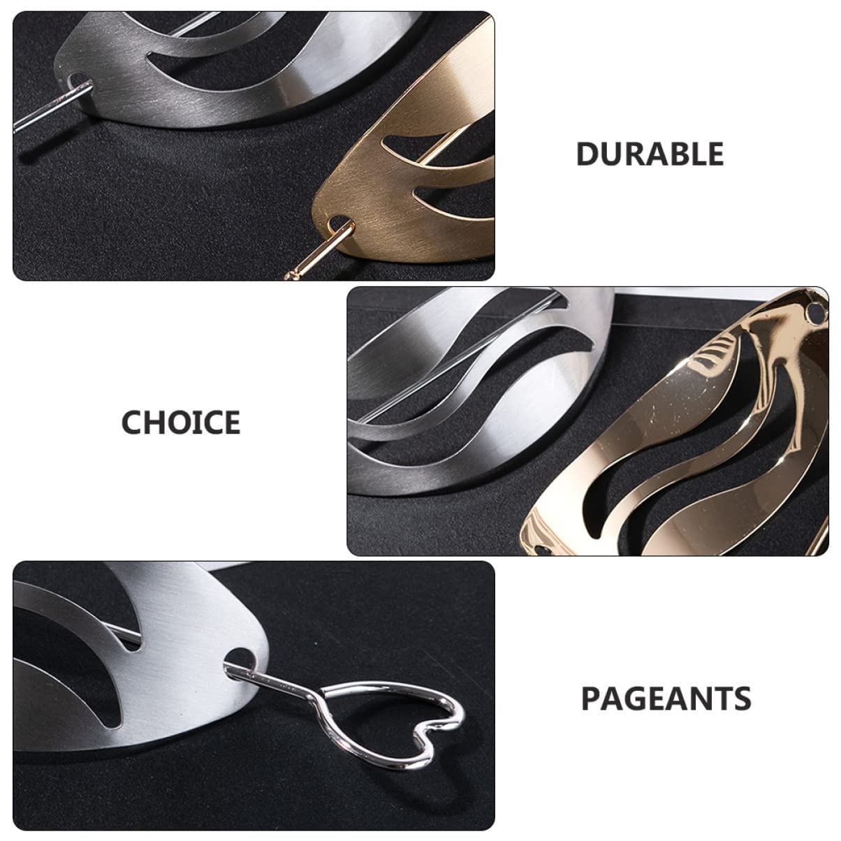 Forcine per capelli 4 pezzi Chignon in lega for chignon Vinatge, copricapo in metallo copricapo alla moda uso clip da donna dorate, bastoncini for chignon capelli squisiti polsino decorativo forcine c