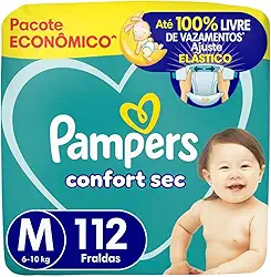 Fralda Pampers Confort Sec Tamanho M 112 Fraldas Descartáveis