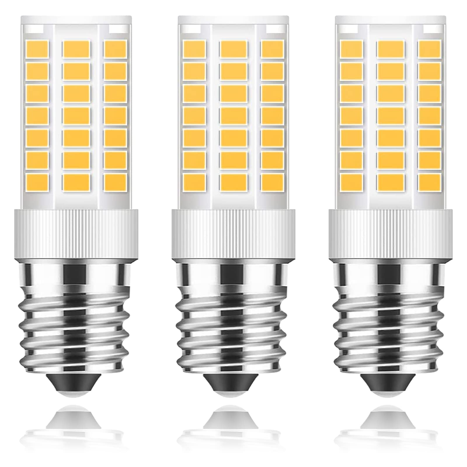 LED Microwave Light Bulb, 5W Microwave Oven Bulb, 40W Halogen Bulb Replacement, Warm White 3000K, E17 Bulbs Fit for Over Stove Appliance, Range Hood, Replaces 8206232A, E17 Intermediate Base (3 Pack)