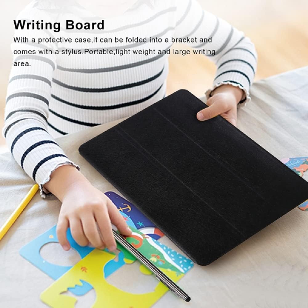 EMEBAY Bloc-Notes électronique Tableau d'écriture Intelligent avec étui de Protection, Tablette à Dessin LCD 10.1 Pouces, Outil de Peinture à la Main pour Enfants/Adultes/Notes/Enseignants