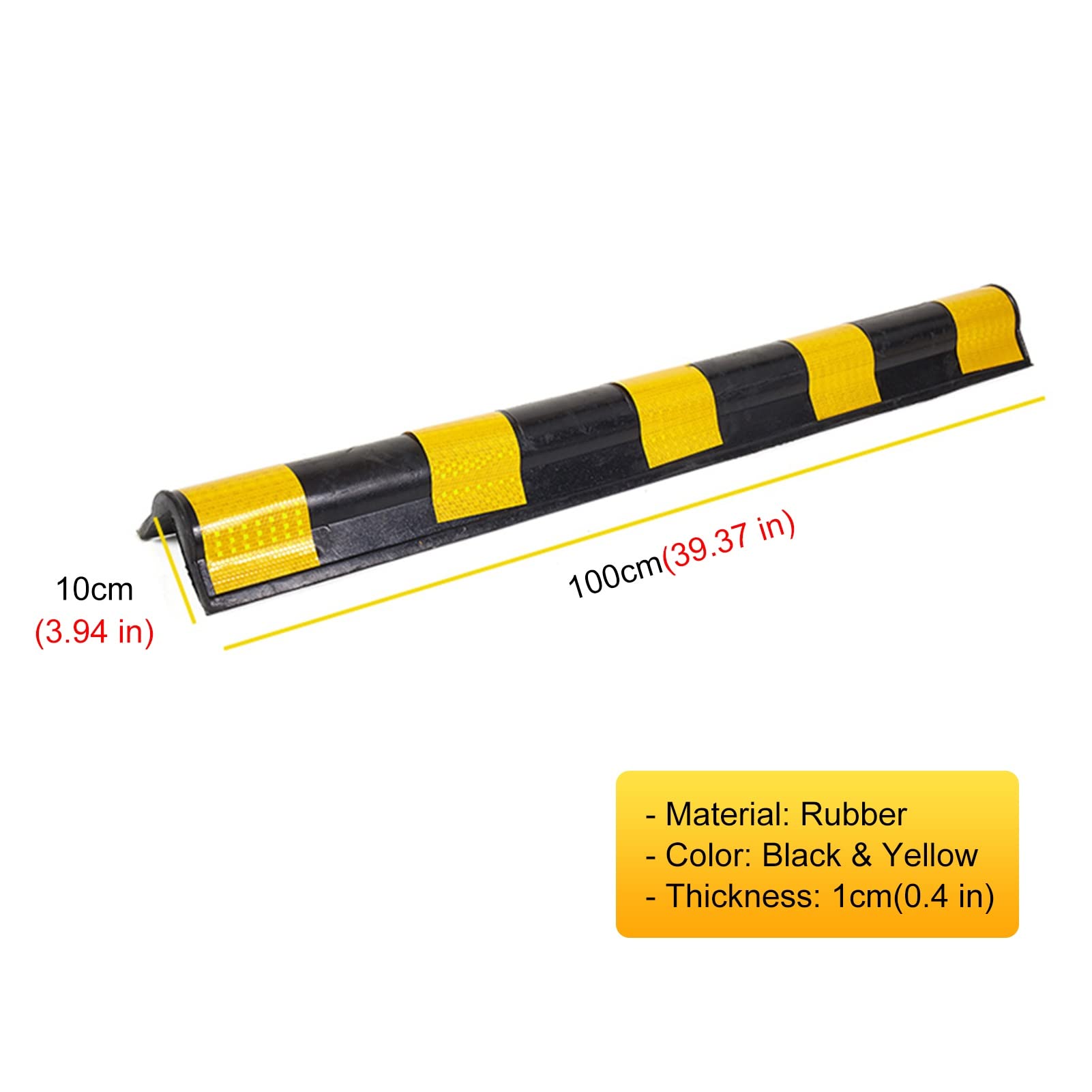 Protections d'angle de Pare-Chocs Avant/portières de Voiture, Protections d'angle en Caoutchouc avec Bandes réfléchissantes, adaptées au stationnement en entrepôt (Couleur : Lot de 4, Taille