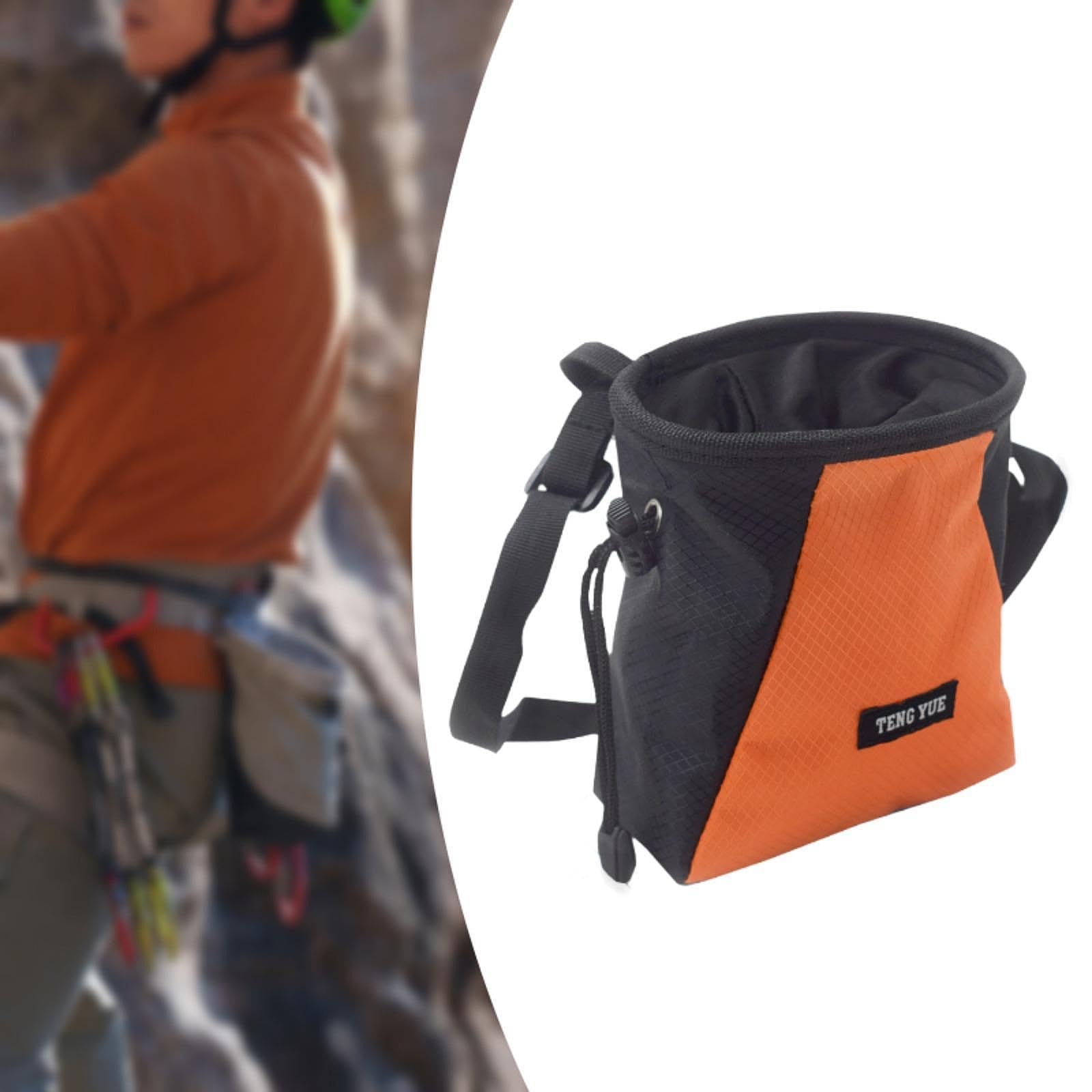 Sacchetto Porta Magnesite per Arrampicata, Borsa Porta Attrezzatura Ricaricabile E Regolabile, Organizer con Coulisse per Allenamento in Palestra E So